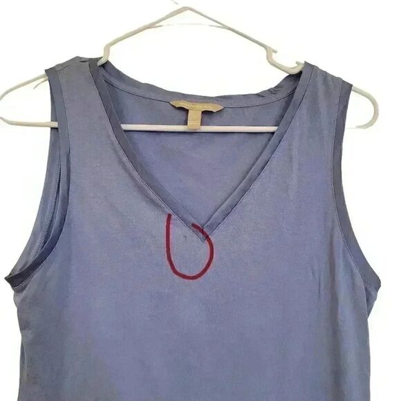 Banana Republic Women's Periwinkle Blue Rayon/Tencel/Cotton/Spandex V-neck Sleev - Picture 5 of 11